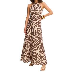NEW ALLISON riley maxi dress in brown zebra